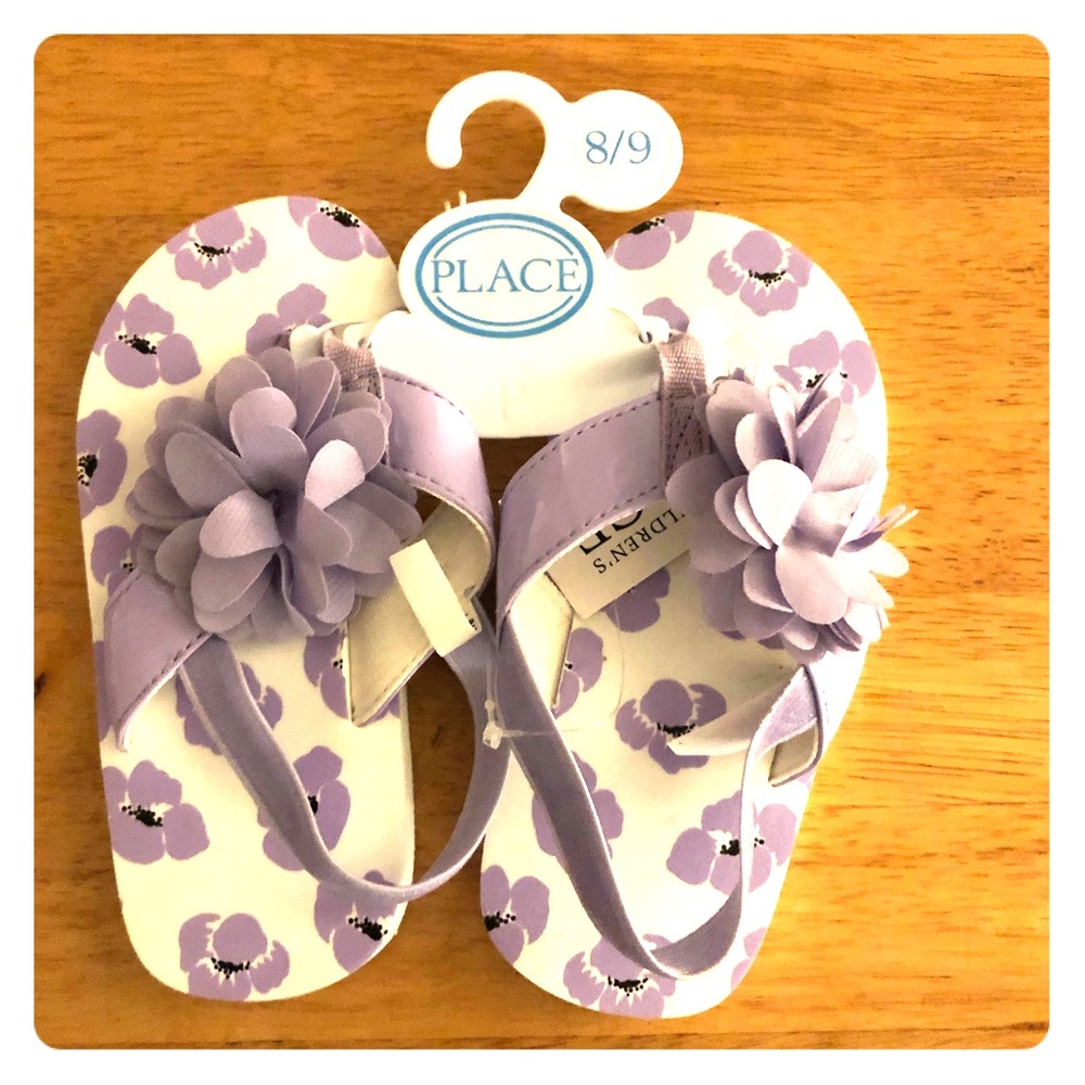 Girls Purple Flower Flip-Flop